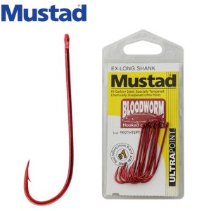 MUSTAD 90234 EXTRA LONG SHANK BLOODWORM PK 15 HOOKS Thumbnail