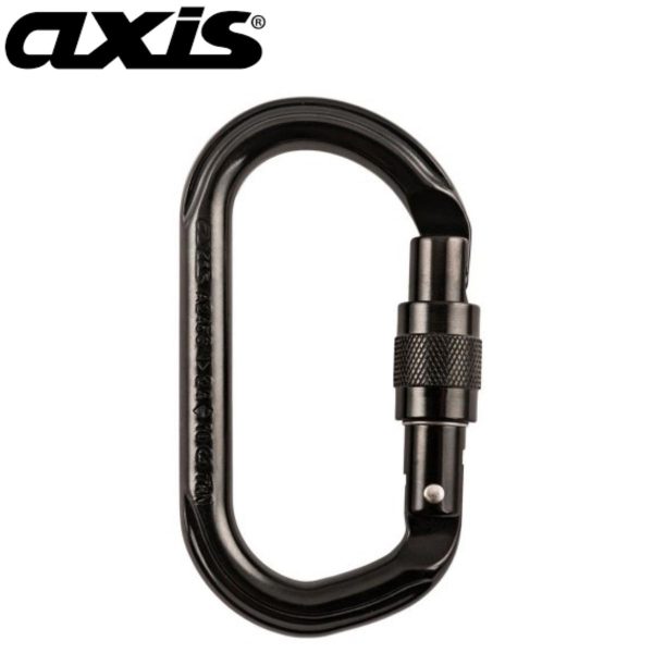 AXIS 24KN OVAL SCREWGATE CARABINER BLACK Thumbnail