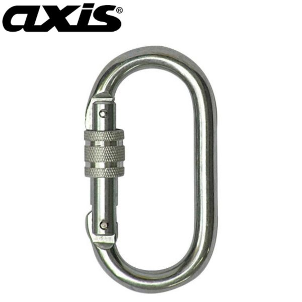 AXIS 25KN OVAL SCREWGATE CARABINER SILVER ZINC Thumbnail