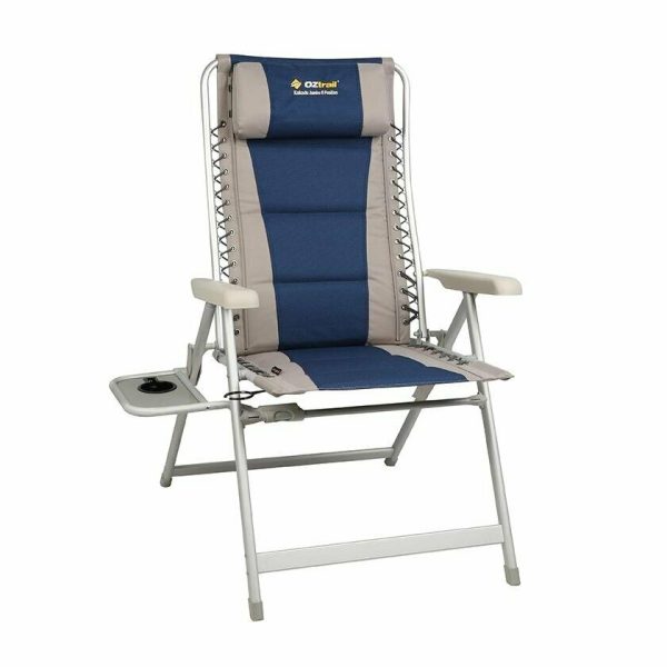 OZTRAIL KAKADU JUMBO 8 POSITION RECLINER CHAIR WITH SIDE TABLE Thumbnail