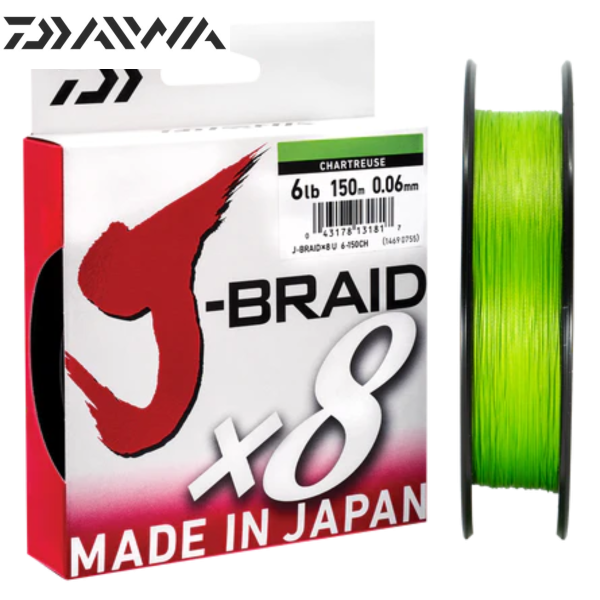 DAIWA J-BRAID X8 150M CHARTREUSE Thumbnail