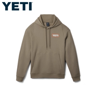 YETI WETLANDS LOGO BADGE FLEECE HOODY TAUPE